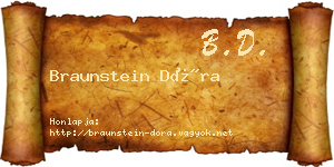 Braunstein Dóra névjegykártya